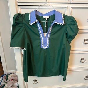 Ladies Entro Large Green Blue Shirt NEW